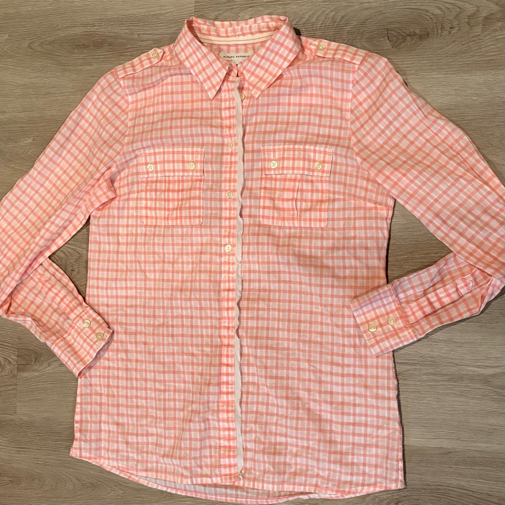 BANANA REPUBLIC Gingham Lightweight Shirt - Picture 12 of 15